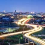 Exposure shot of Washington, DC in the evening, during the height of summer.