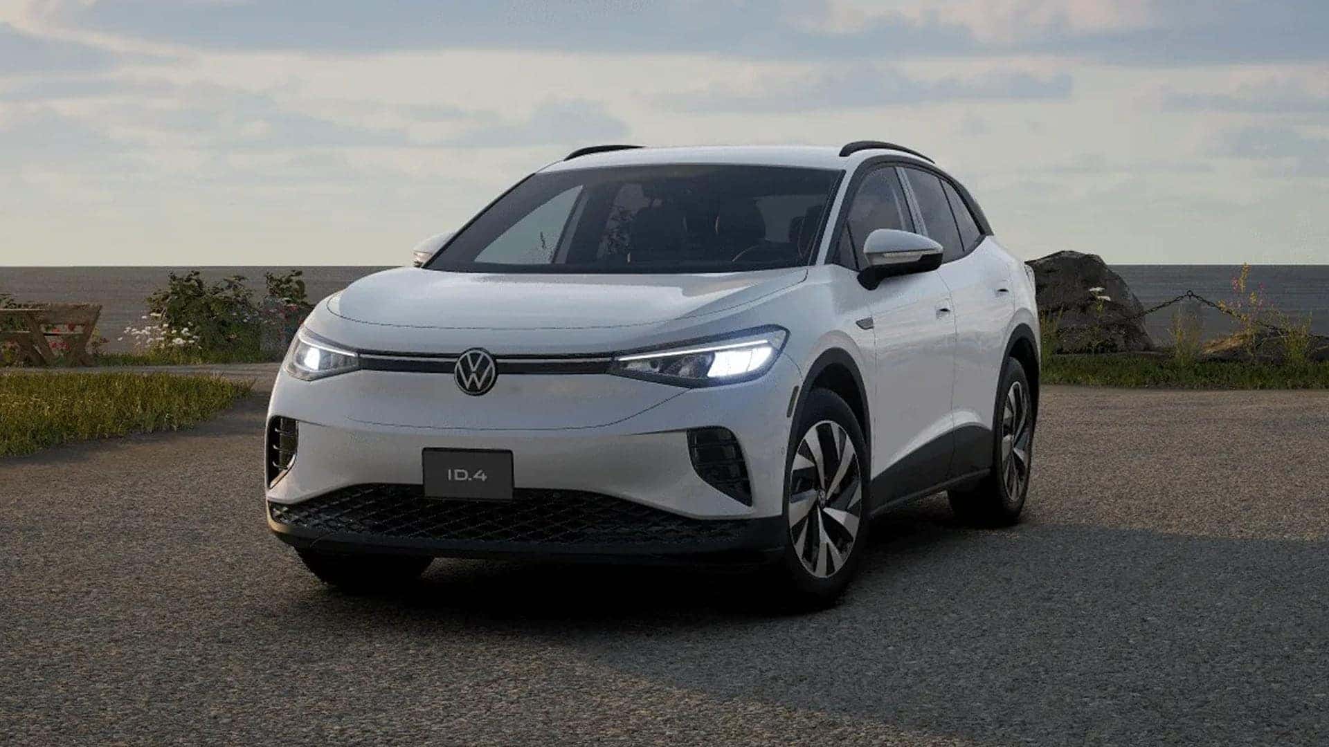 white 2025 ID 4 parked outside