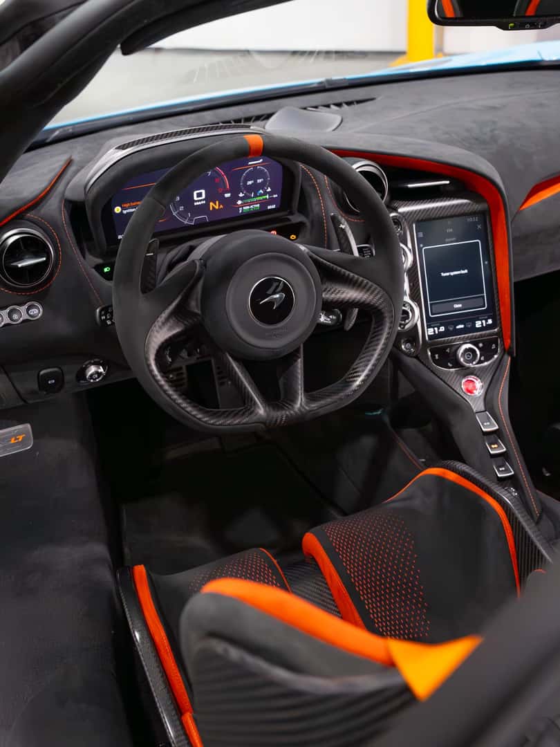 2021 McLaren 765LT Carbon Black/Burnt Orange Interior