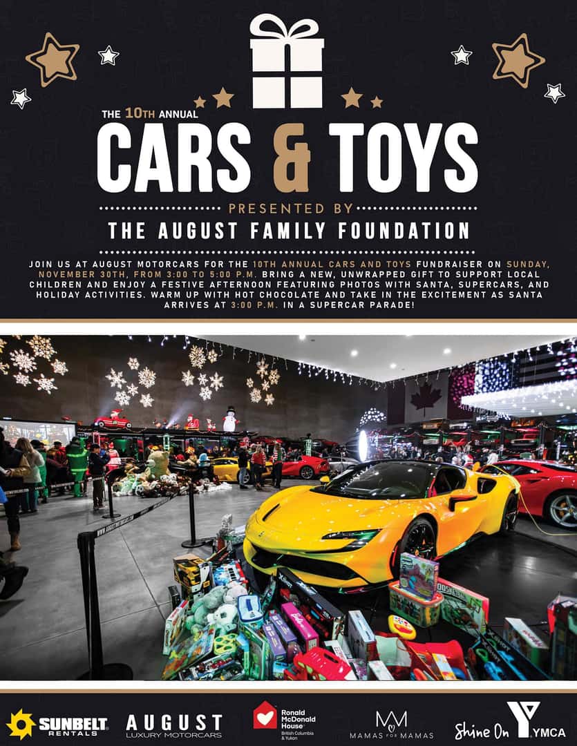 Cars & Toys 2025 at August Motorcars - Toy Drive event in Kelowna BC