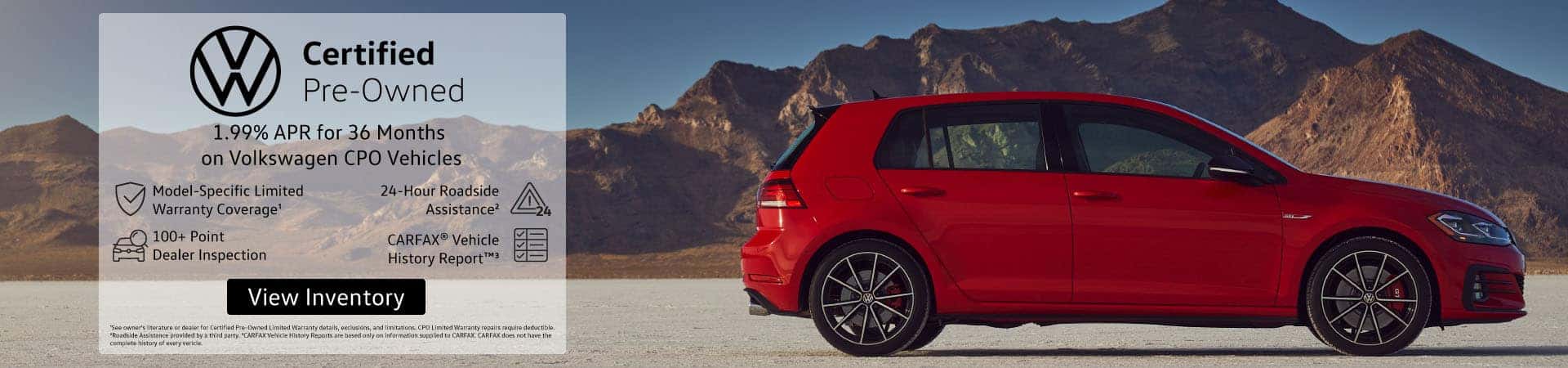 1.9% APR on VW CPO Vehicles!