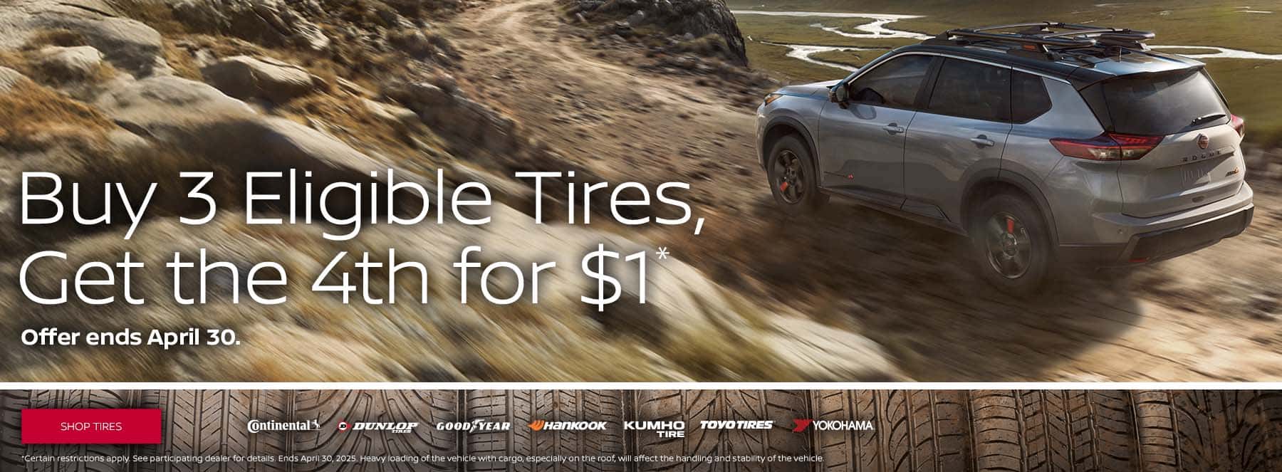 Buy 3 Eligible Tires, Get 1 for $1
