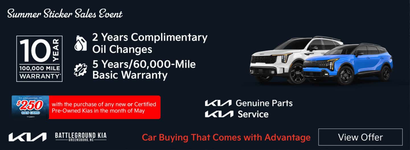 Get 2 Years of Complimentary Oil Changes and 10,000 Miles Warranty