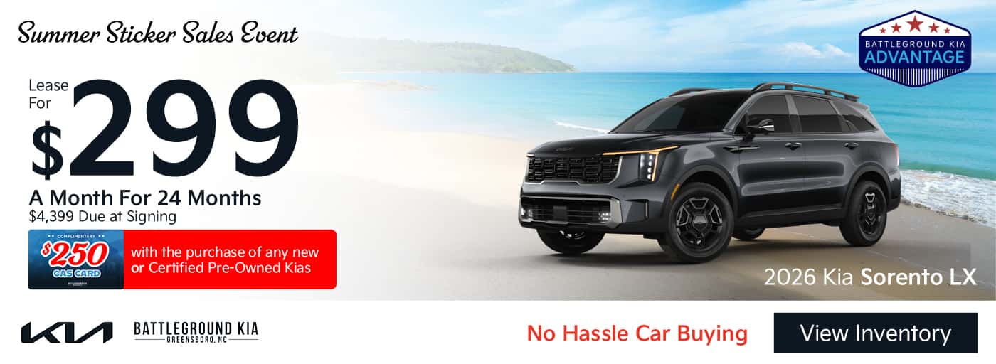 Lease a New 2026 Kia Sorento for $299 a Month for 24 Month