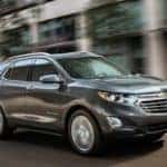 2019 Chevy Equinox in silver on city streets