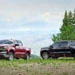 2019 Chevy Silverado 1500 models in red and black