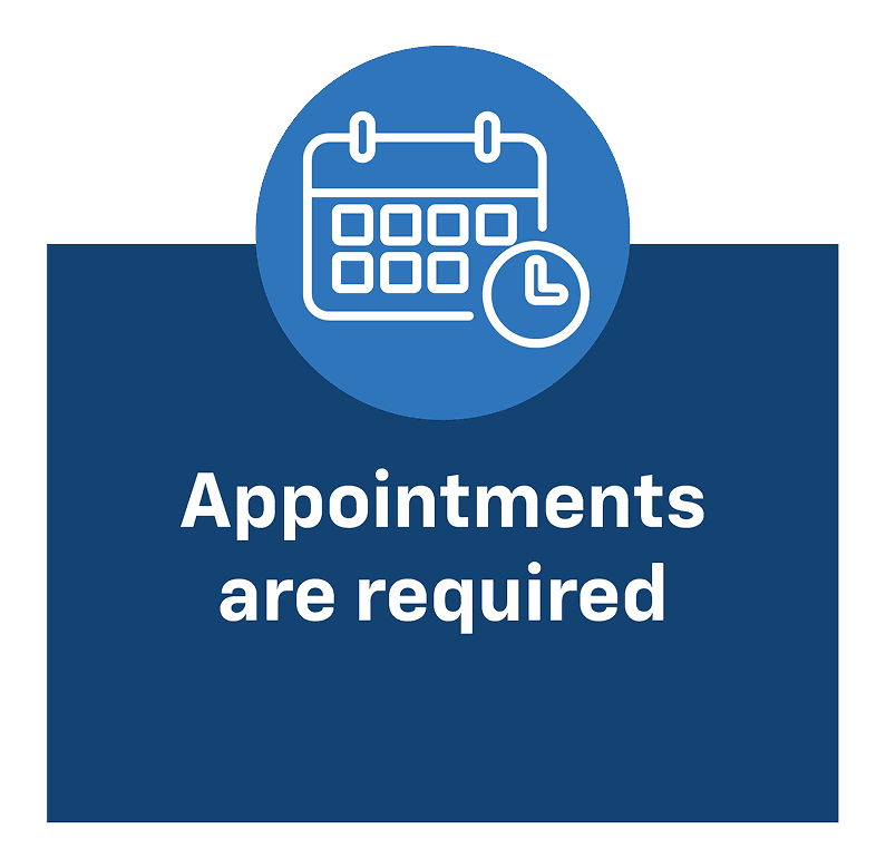 Appointments are required