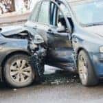 Car accident on city street