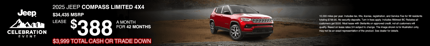 Jeep Compass Limted Lease $388 month
