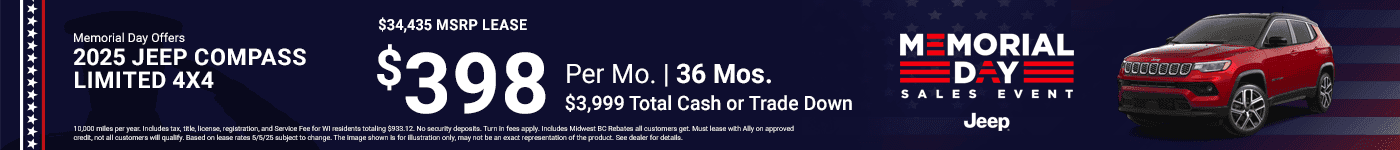 Jeep Compass Lease Special $398