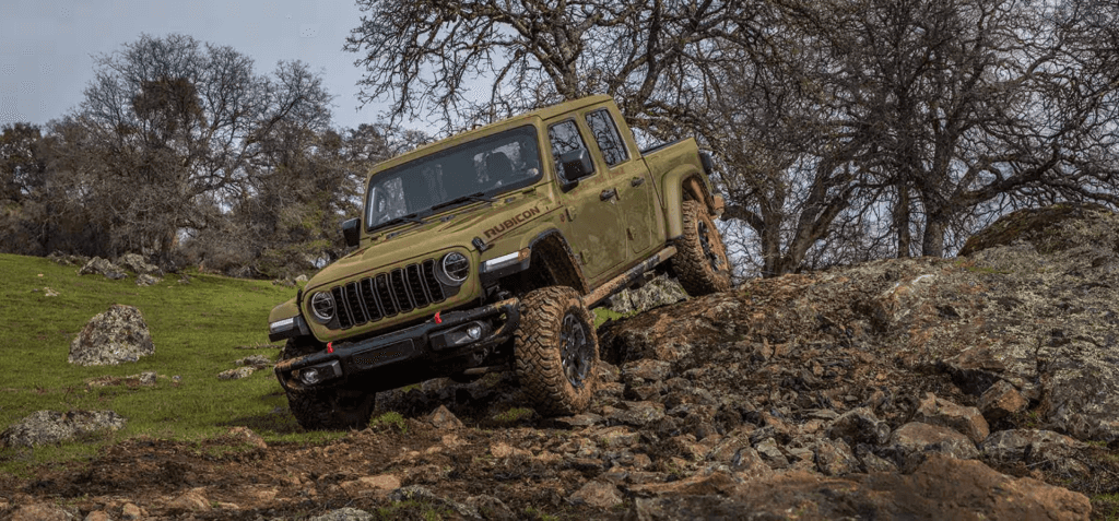 The Jeep Gladiator conquering rough terrain
