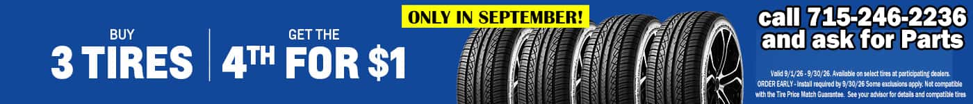 Buy 3 Tires get the 4th for $1