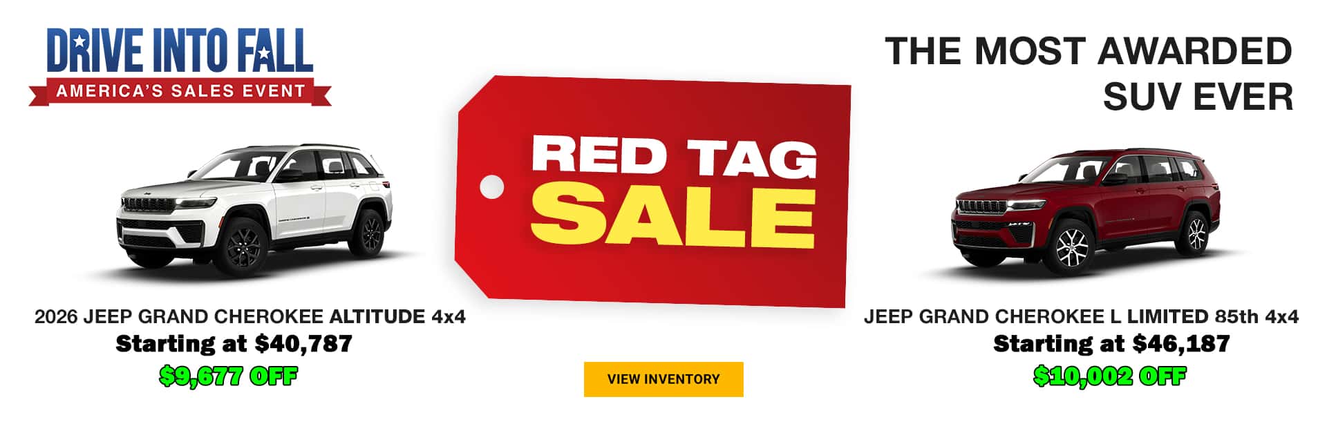 2026 Jeep Grand Cherokee Red Tag Sale