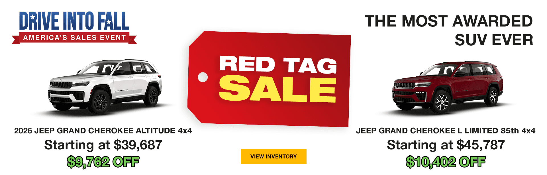 Jeep Grand Cherokee Red Tag Sale