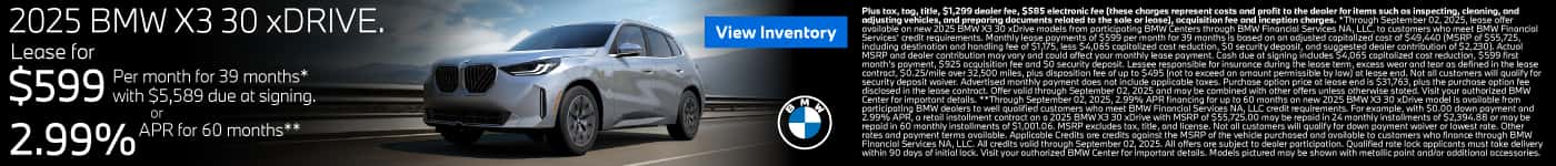 2025 BMW X3 30 xDRIVE. 
