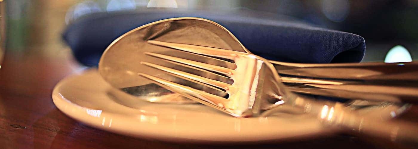table setting on restaurant table