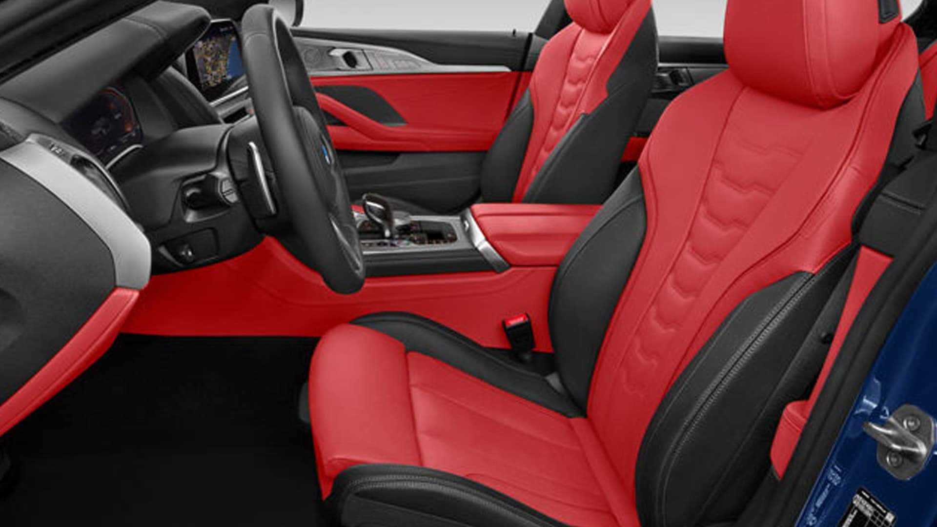Red Interior Seating of 2025 BMW 8 Series Coupe