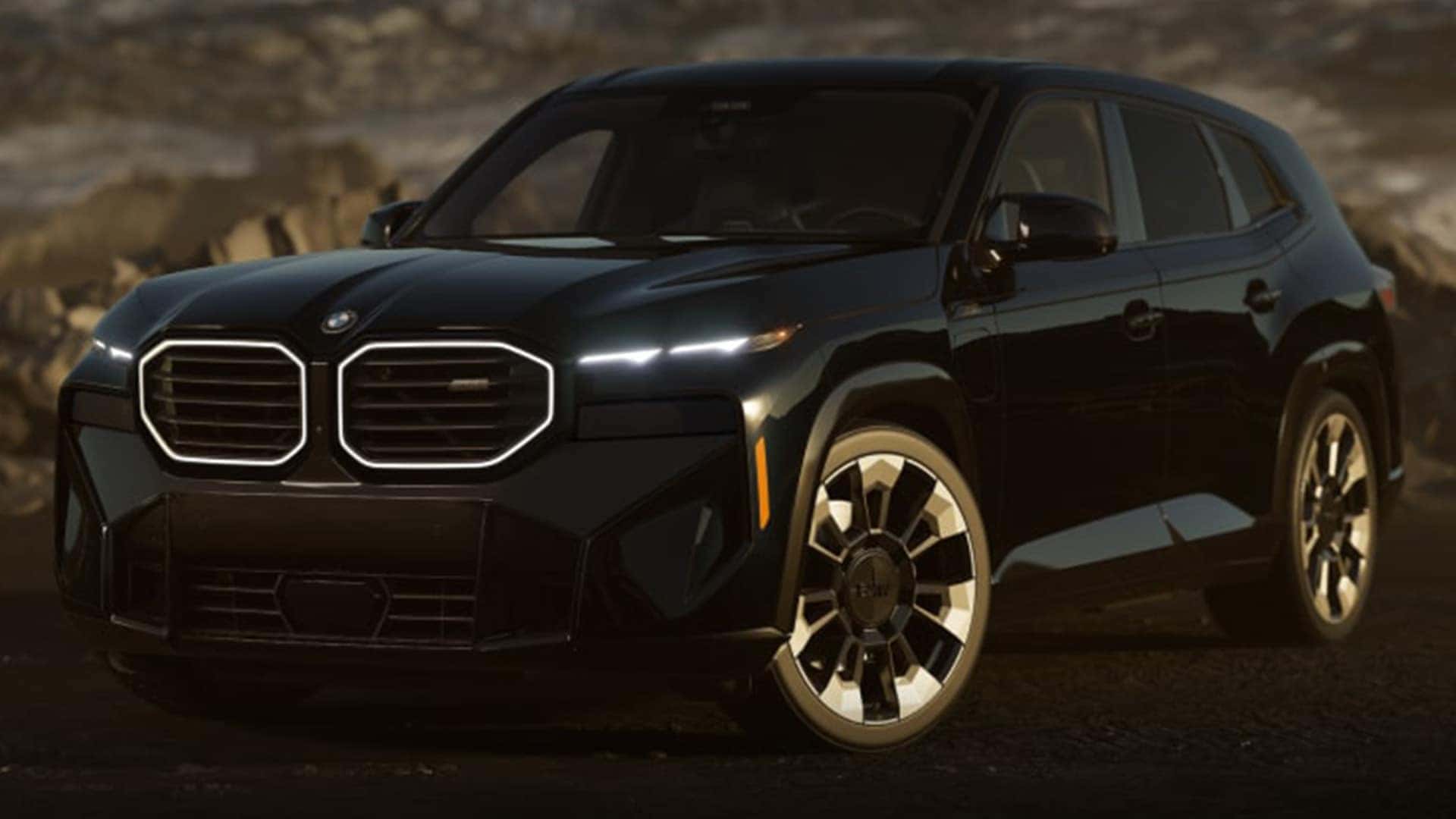 Black 2025 BMW XM with Gold Details