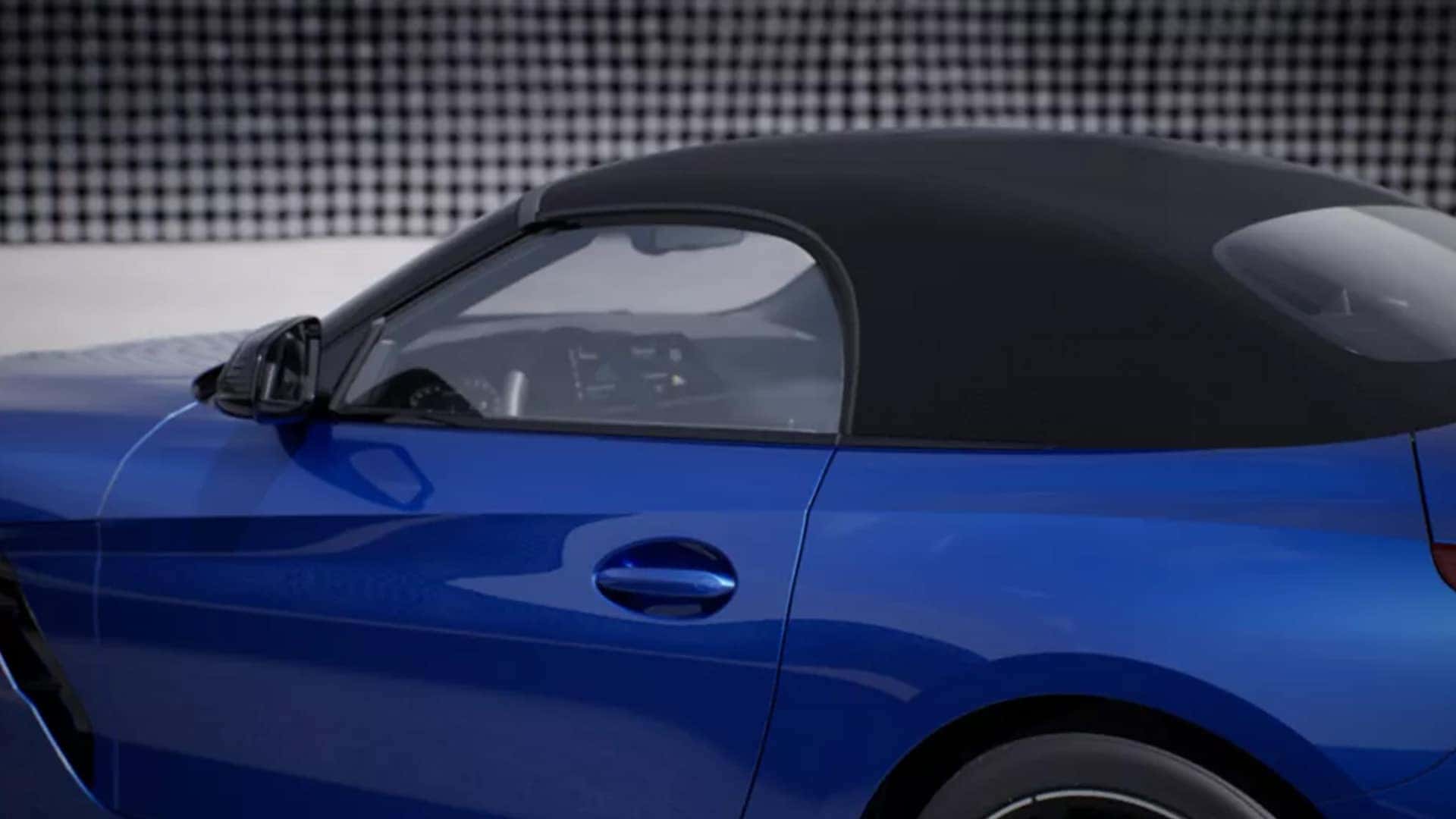Soft Top on Blue BMW Z4 M40i Roadster