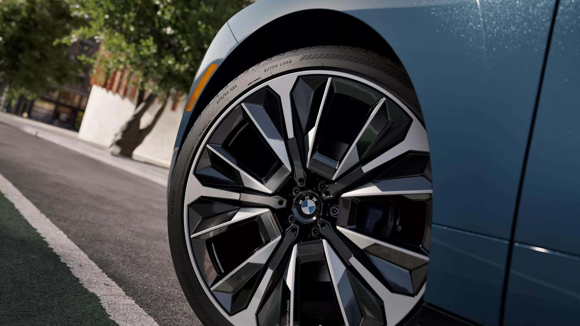 Close Up of Rims on White 2026 BMW iX