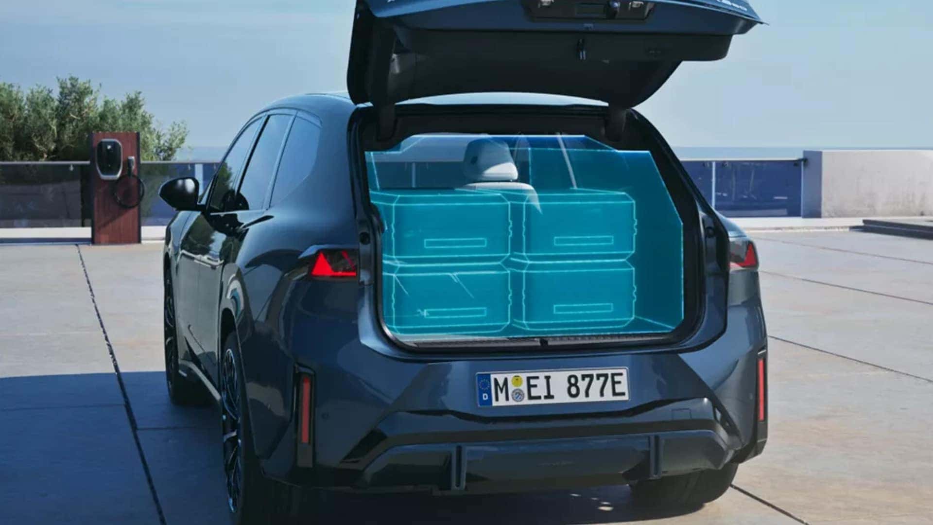 Simulated full trunk of 2026 BMW iX3