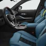 Blue and yellow interior of 2026 BMW M3