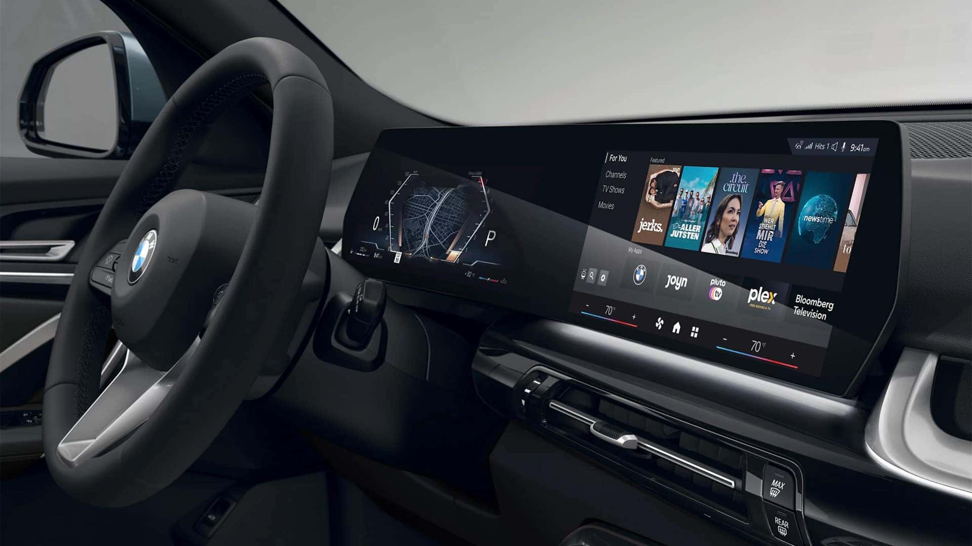 View of dashboard touchscreen inside 2026 BMW X2