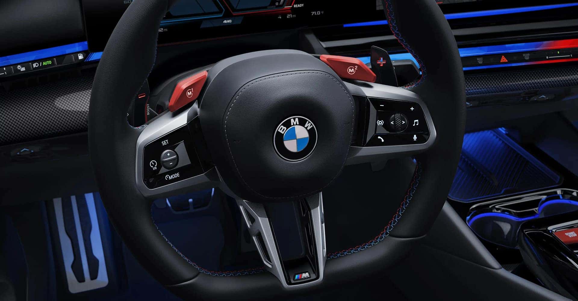 2027 BMW M5 close up of steering wheel