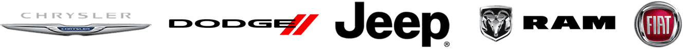 Chrysler, Dodge, Jeep, Ram, and Fiat logos