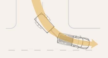 Wide turn while towing Wide turn while towing