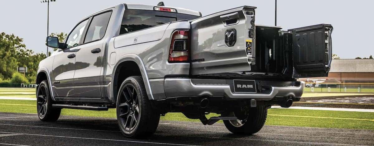 Rear image of RAM 1500 with trunk space open
