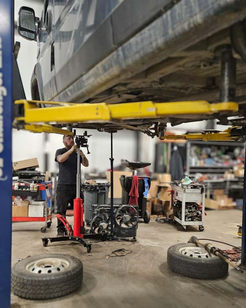 Fleet Service Repair at Contemporary Automotive in Milford RAM ProMaster Engine Being Serviced
