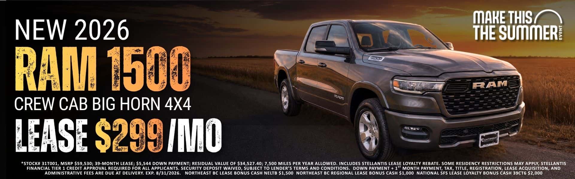 2026 RAM 1500 CREW CAB BIG HORN 4X4