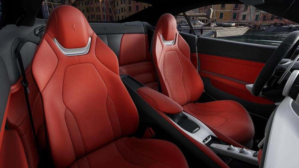 Ferrari Portofino M interior in Rosso Ferrari