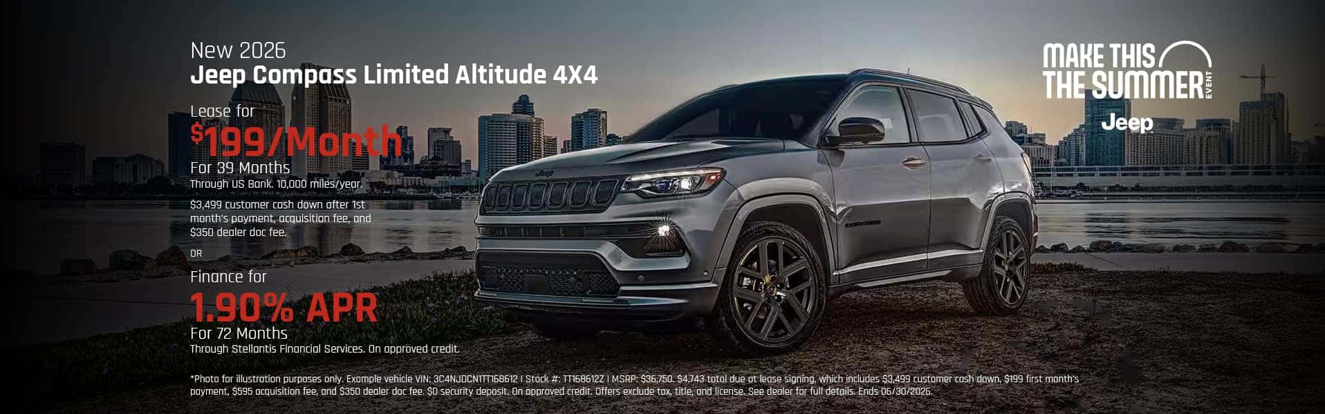 New 2026 Jeep Compass Limited Altitude 4X4 June Offer
