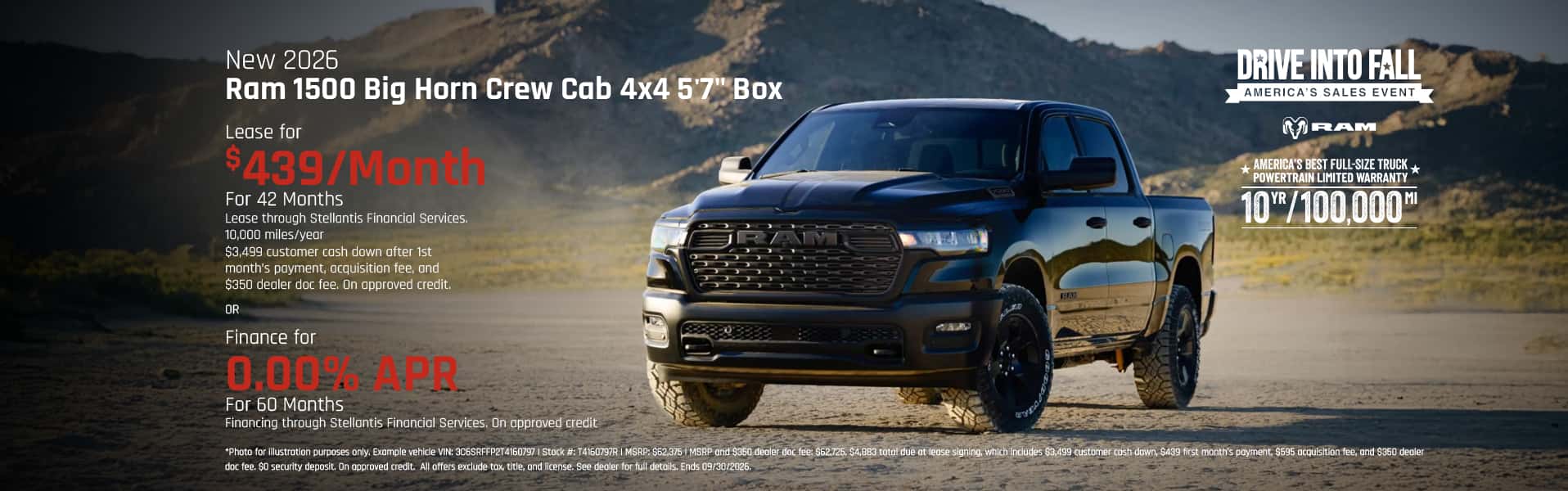 New 2026 Ram 1500 Big Horn Crew Cab 4X4 5'7' Box