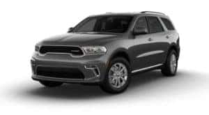 A grey 2021 Dodge Durango is angled left.