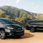 2021 Chrysler Pacifica Hybrid in black.