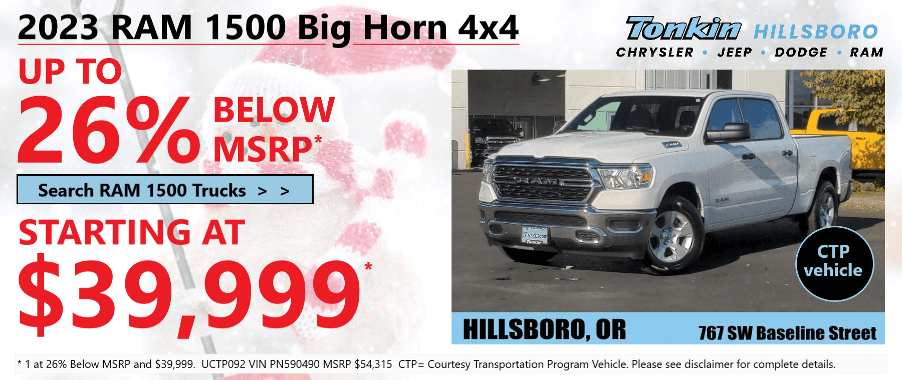 Tonkin Hillsboro Chrysler Jeep Dodge Ram CDJR Dealership in Hillsboro