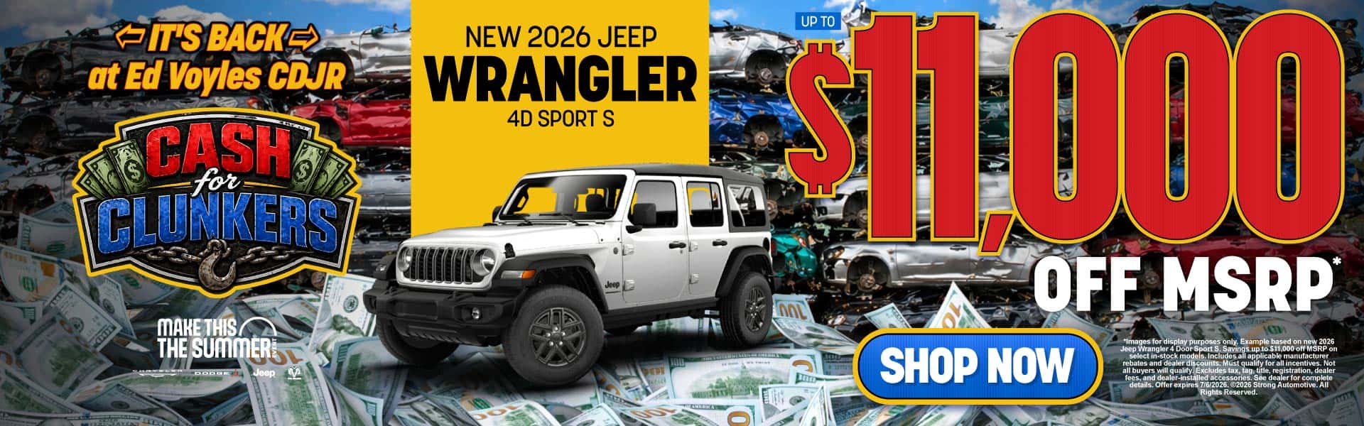 NEW 2026 JEEP WRANGLER 4D SPORT S UP TO $11,000 OFF MSRP*
