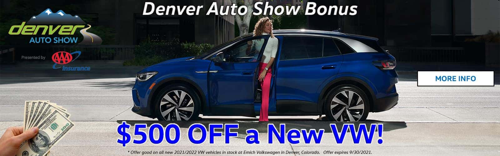 $500 Bonus on VW for 2021 Denver Auto Show