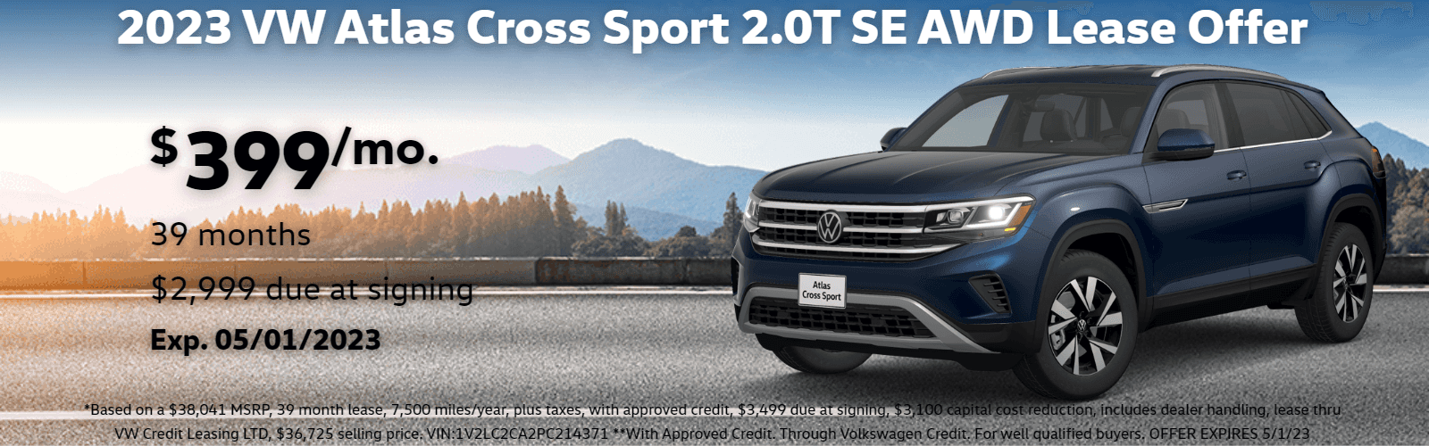 Volkswagen Atlas Cross Sport Lease offer in Denver, Colorado
