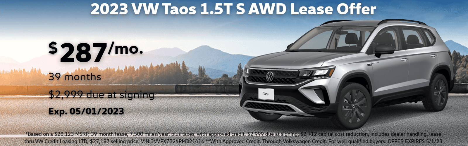 Volkswagen Taos Lease offer in Denver, Colorado