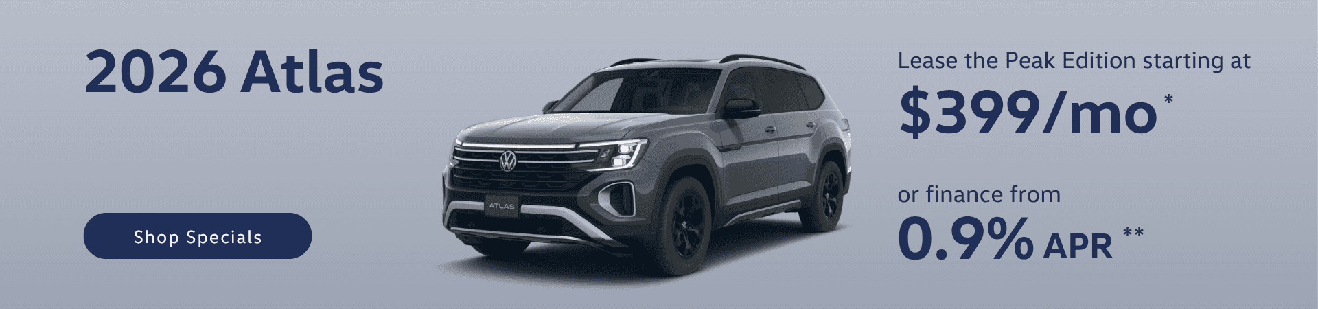 2026 Atlas Peak Edition August Emich VW Lease Special