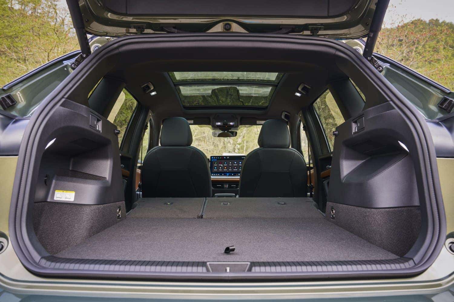 2026 Volkswagen Tiguan rear cargo area with seats folded