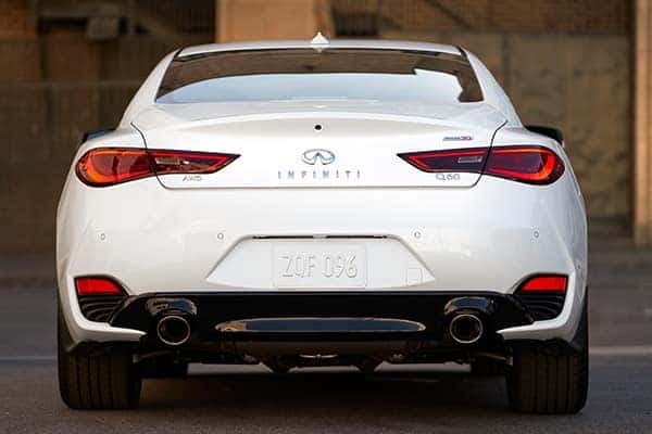 2020 INFINITI Q50 The back of a white 2020 INFINITI Q50