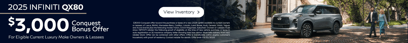 2025 INFINITI QX80 $3,000 Conquest Bonus Offer