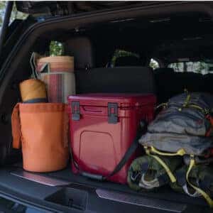 tahoe cargo space with camping gear
