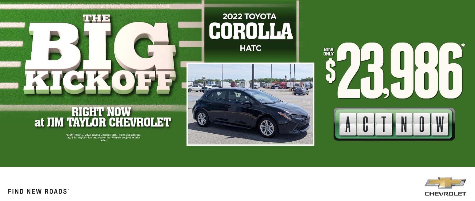 2022 Toyota Corolla HATC $23,986