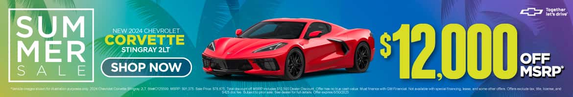 New 2024 Chevrolet Corvette Stingray 2LT $12,500 Off MSRP*